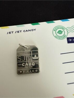 Silver Cabo SJD Mexico Luggage Tag Charm Jet Set Candy